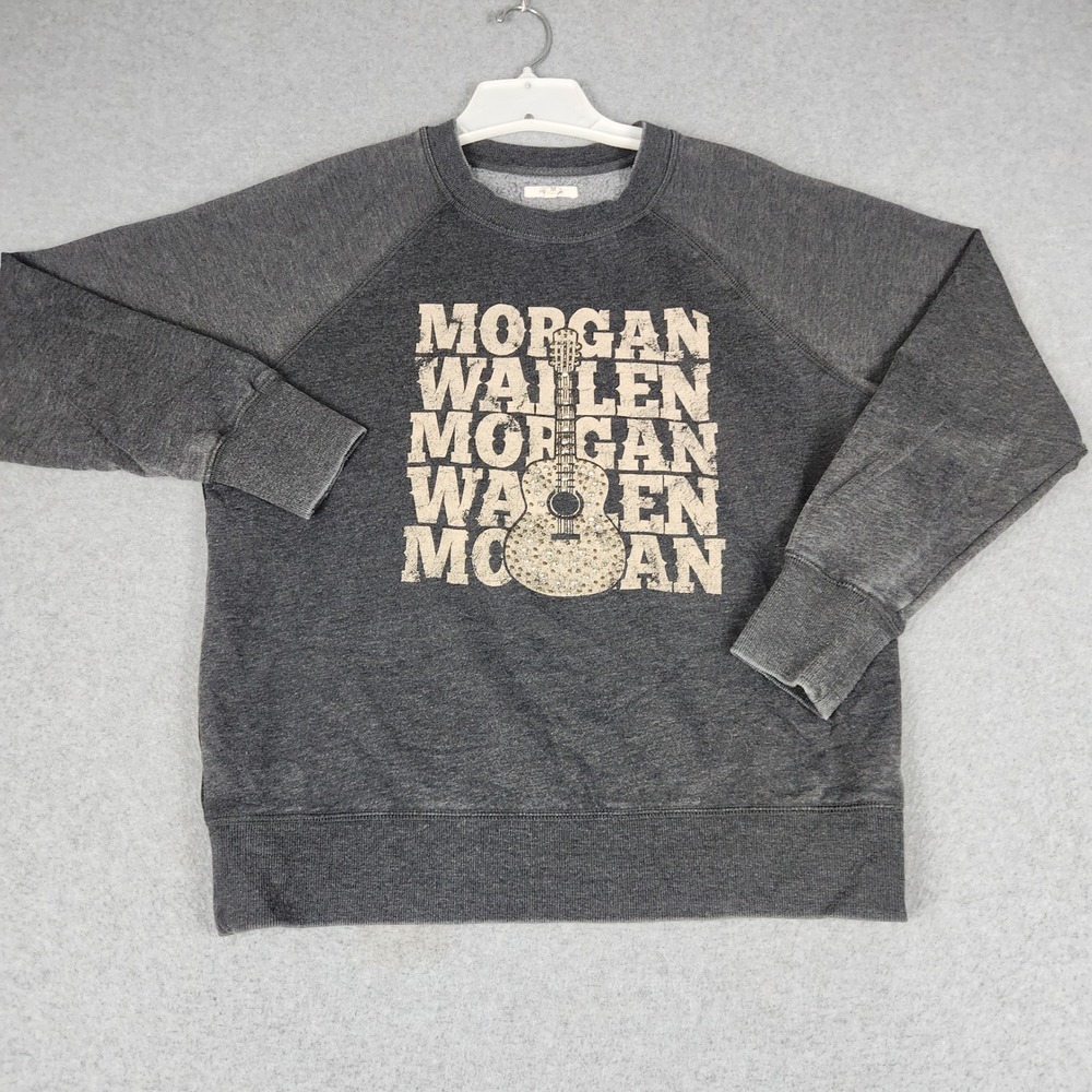 Maurices Sweatshirt Women Medium Gray Morgan Wallen Music Graphic Long Sleeve